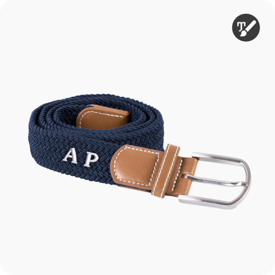 ceinture tressée navy brodée