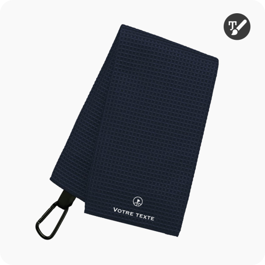 serviette de golf personnalisée bleu marine