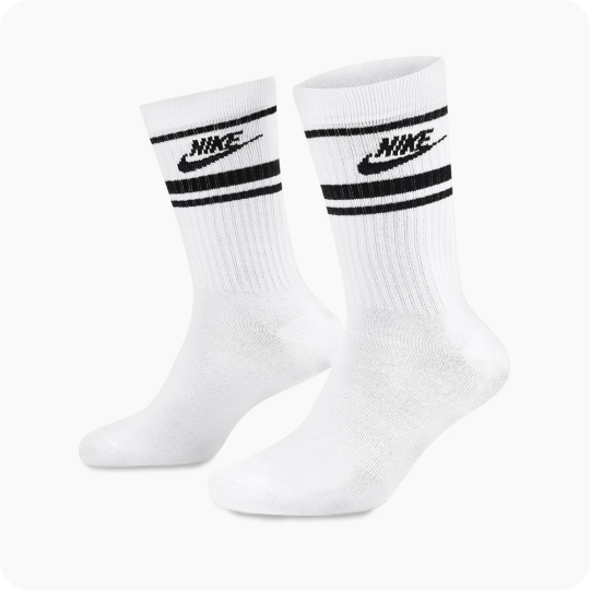 chaussettes nike blanches à bandes