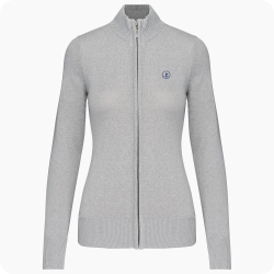 cardigan femme zippé gris