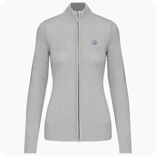 cardigan femme zippé gris