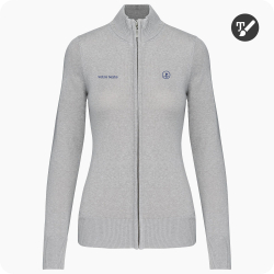 cardigan femme zippé gris personnalisé