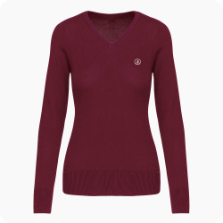 pull col v golf femme bordeaux