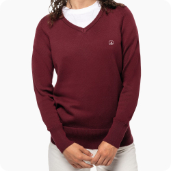 pull femme col v