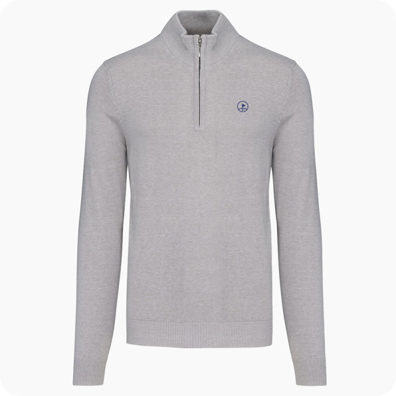 pull 1/4 zip homme gris chiné pull 1/4 zip homme gris chiné