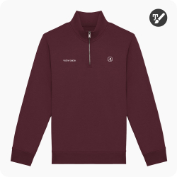 pull 1/4 zippé bordeaux personnalisé