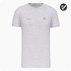 tee shirt de golf homme blanc chiné personnalisé