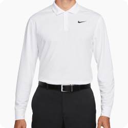 polo de golf nike manches longues blanc