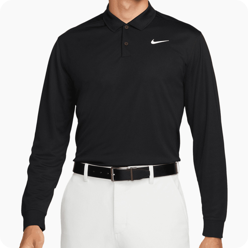 polo de golf nike manches longues noir
