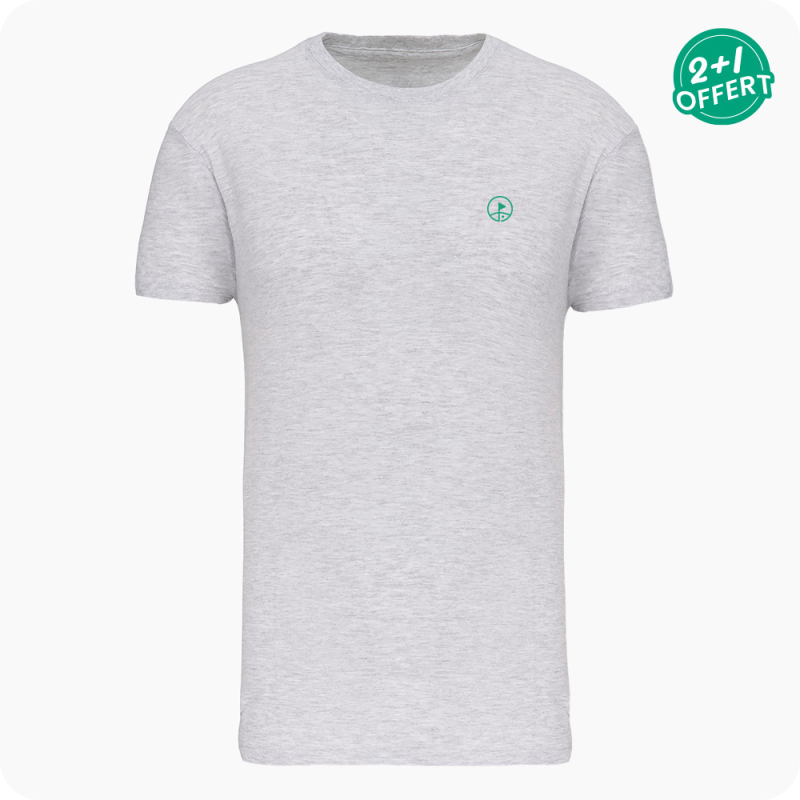 tee shirt de golf homme blanc chiné