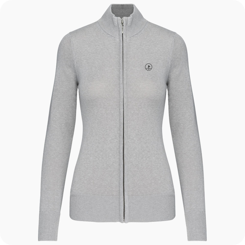 cardigan femme zippé gris