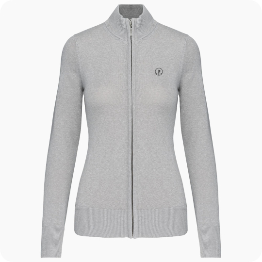 cardigan femme zippé gris