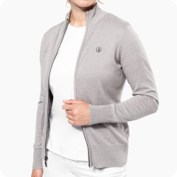 cardigan femme zippé gris