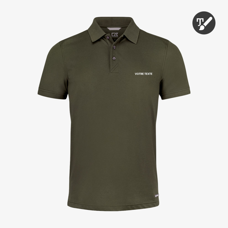 Polo Homme Performance Cutter & Buck vert foncé