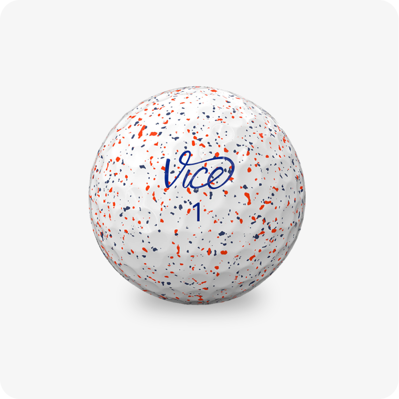 Balle de Golf Vice Pro Drip Red Blue face